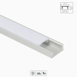 Profilo in alluminio per LED strip 12 mm – Con Cover Milky - immagine 2