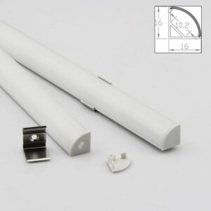 Profilo in alluminio per LED strip per angoli – Con Cover Milky - immagine 2